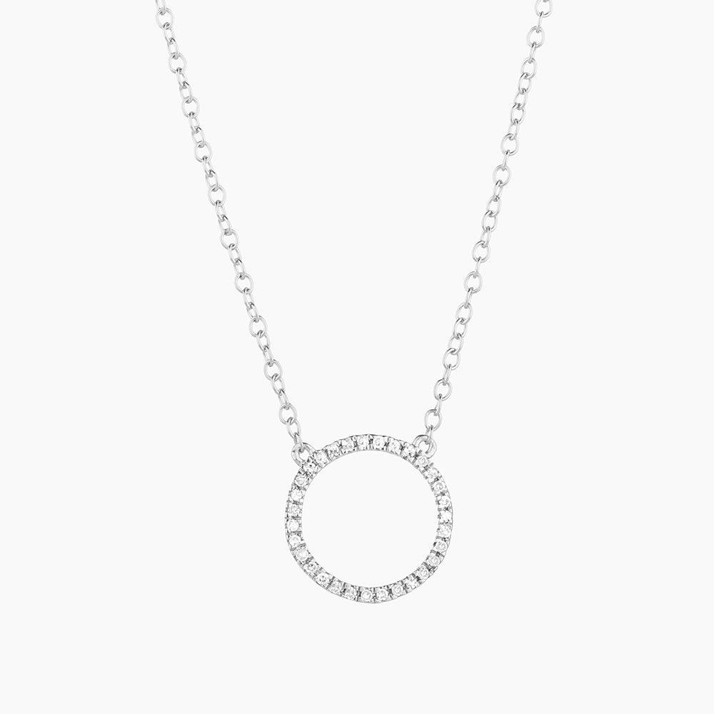 Standing O Pendant Necklace Silver