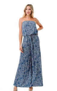 Coil Printed Jumpsuit w/ Ring Belt