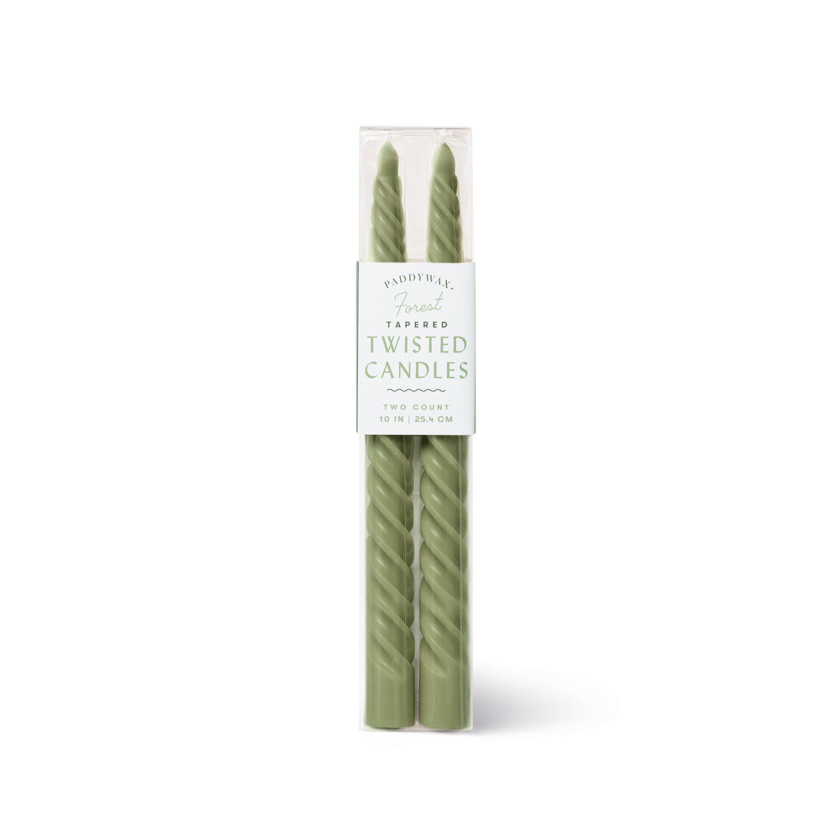 10" Twisted Taper Candles - Forest Green
