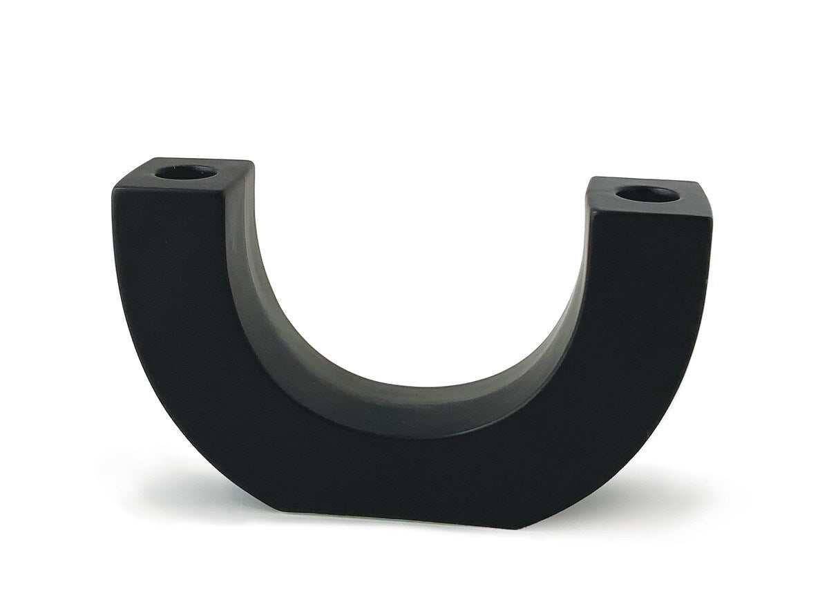 U-Shaped Candle Holder- Black