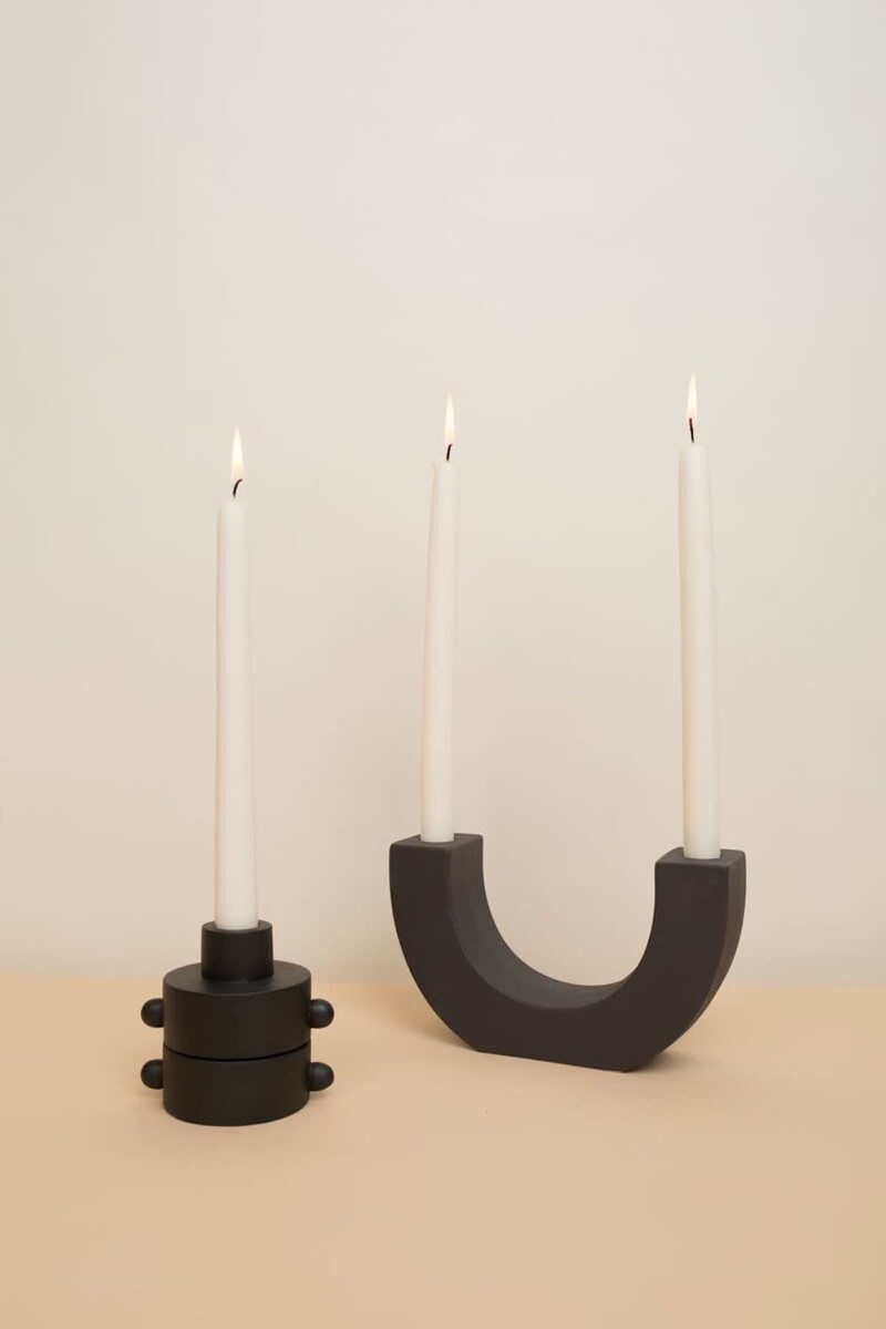 U-Shaped Candle Holder- Black