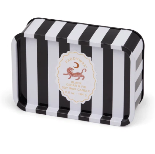 Black Cedar &amp; Fig 6.5 OZ Tin Candle