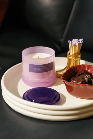 Violet Vanilla Stacked 7OZ Candle
