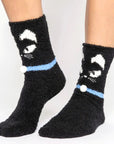 Charcoal Kitty Plush Socks