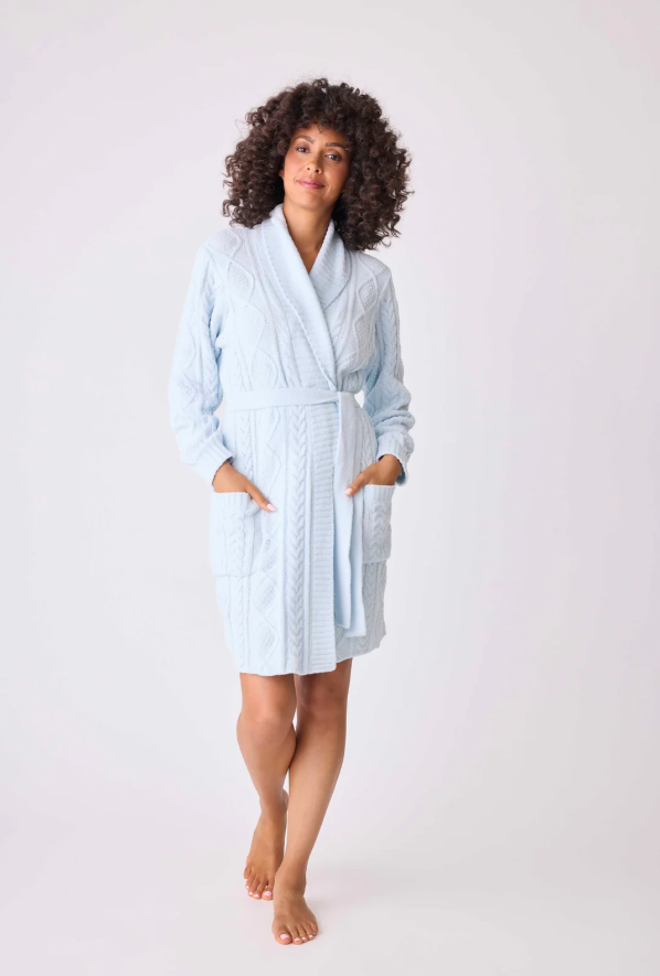 Chenille Cozy Cable Robe - Blue Air – Attachments & Sage