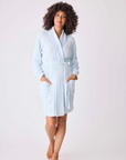 Chenille Cozy Cable Robe - Blue Air