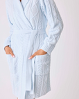 Chenille Cozy Cable Robe - Blue Air