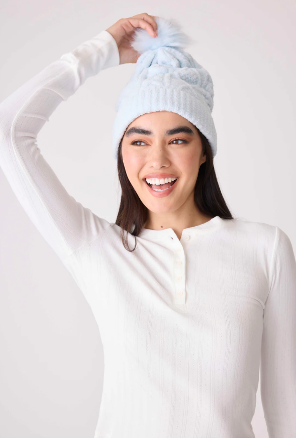 Chenille Cozy Cable Beanie - Air Blue