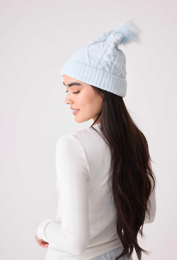 Chenille Cozy Cable Beanie - Air Blue