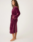 Velvety Velour Robe - Bordeaux