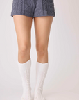 Chenille Cozy Cable Knee Socks