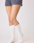 Chenille Cozy Cable Knee Socks