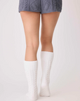 Chenille Cozy Cable Knee Socks