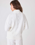 Chenille Cozy Cable Quarter Zip - Ivory