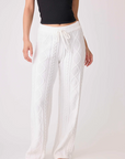 Chenille Cozy Cable Lounge Pant - Ivory