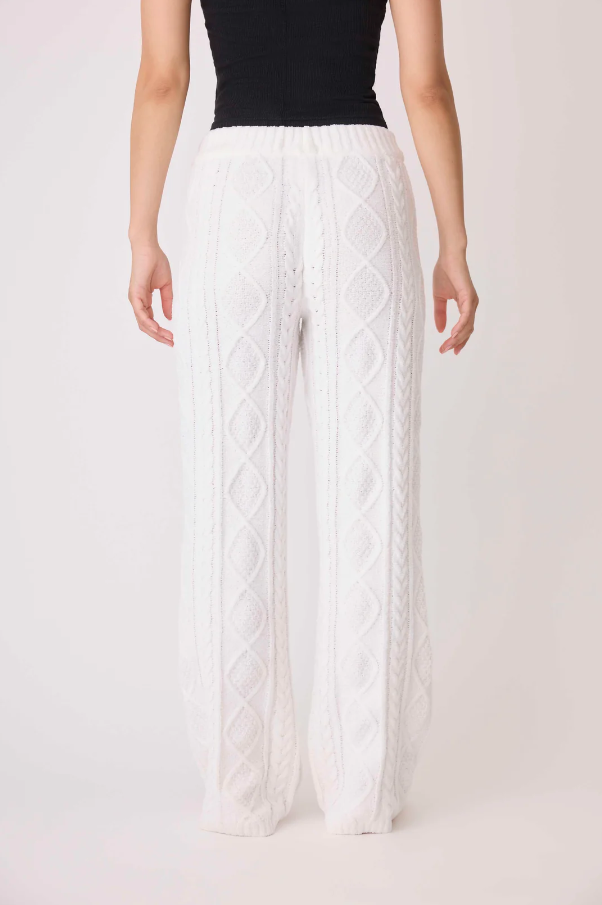 Chenille Cozy Cable Lounge Pant - Ivory