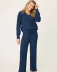 Chenille Cable Lounge Pant - Midnight