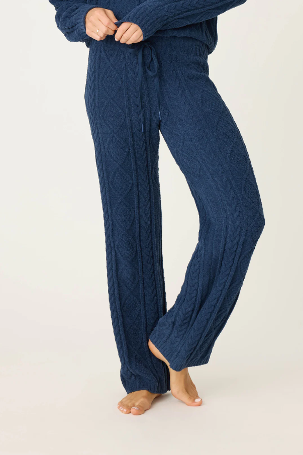 Chenille Cable Lounge Pant - Midnight