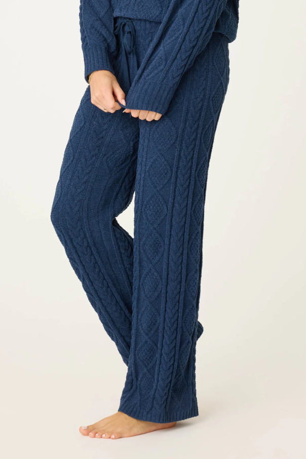 Chenille Cable Lounge Pant - Midnight