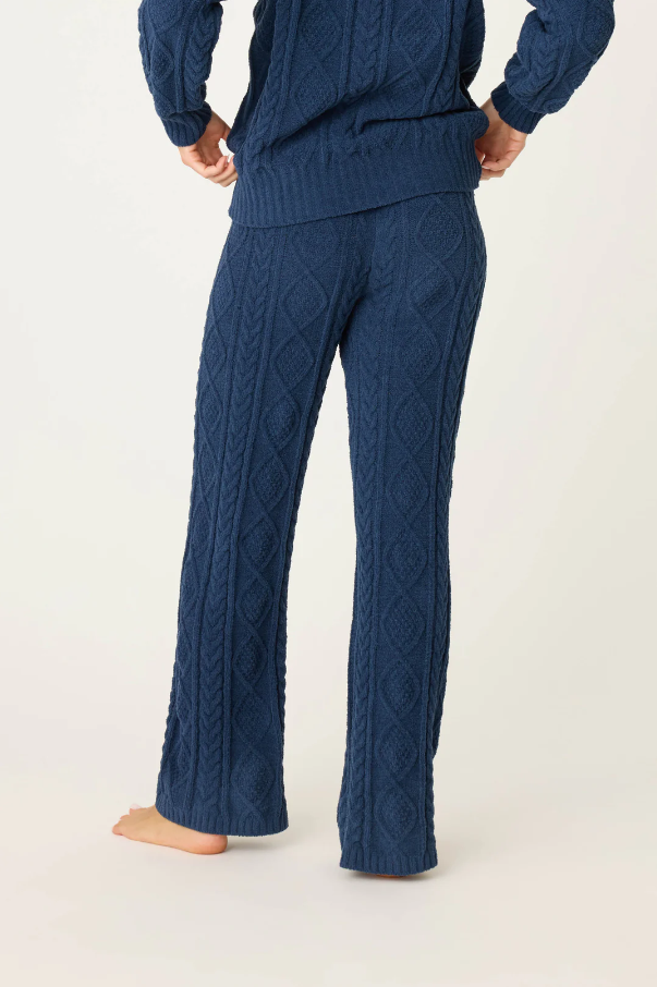 Chenille Cable Lounge Pant - Midnight