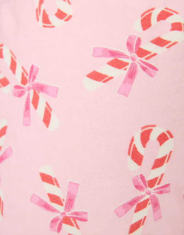 Candy Cane Print Flannel Shorts