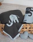 Elephant Love Blanket/Burp Cloth Set