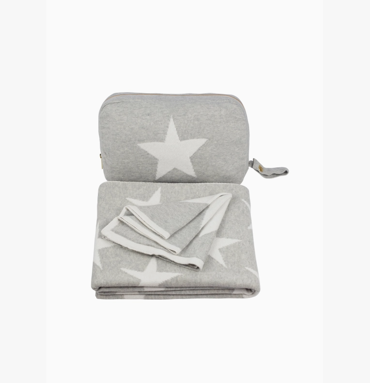 Ivory Stars Blanket/Burp Cloth Set