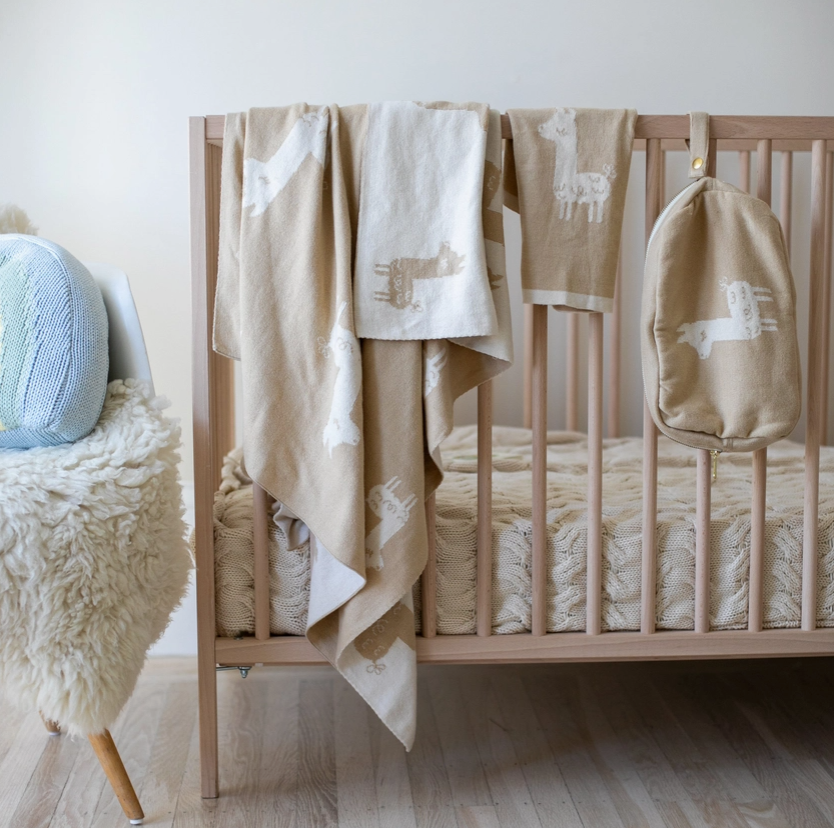 Llama Blanket/Burp Cloth Set