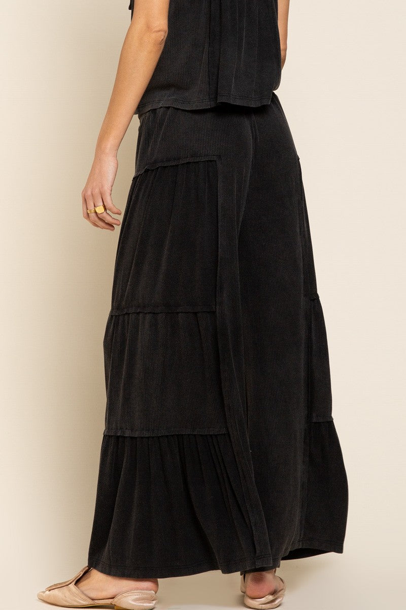 Ribbed Knit Wide Leg Pant