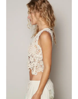 Round Neck Sleeveless Crochet Top