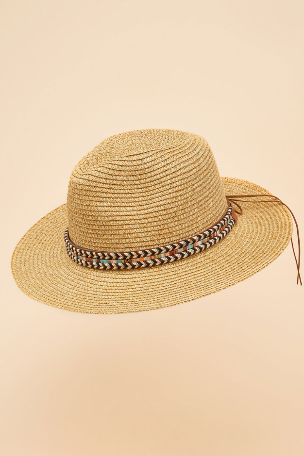 Thalia Hat - Vanilla w/ Chevron Shimmer