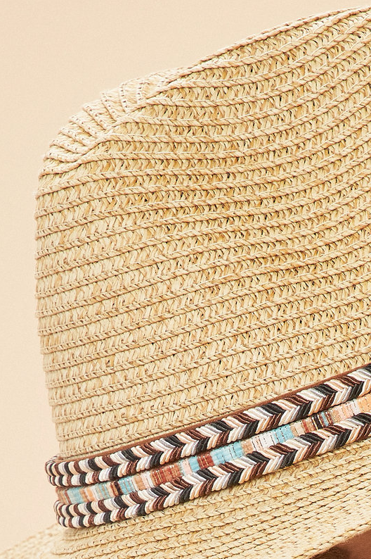 Thalia Hat - Vanilla w/ Chevron Shimmer