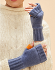 Ladies Cassia Wrist Warmers - Denim