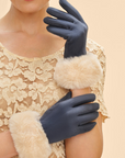 Bettina Gloves - Navy/Cream