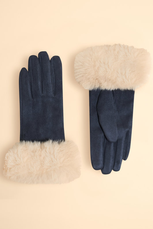 Bettina Gloves - Navy/Cream