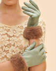 Bettina Gloves - Sage/Teddy