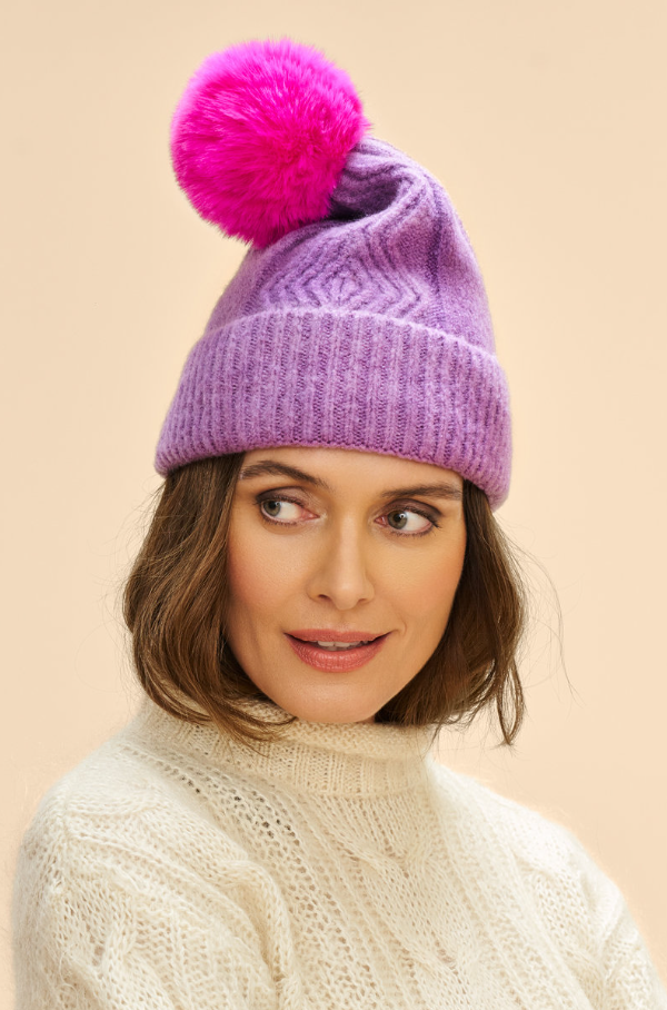 Ingrid Bobble Hat - Grape