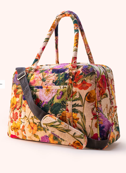 Luxe Weekender Bag - Cream Posy