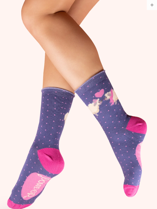 Love-ly Sheep Ankle Socks - Indigo