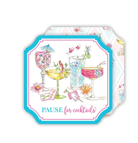 Mahjong Pause For Cocktails Coasters