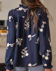 Navy Floral Button Up