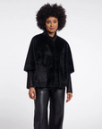 Dewi Faux Fur Cape - Black