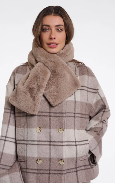 Stip Fuax Fur Scarf - Mocha Latte