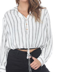 Celeste Stripe Crop Shirt