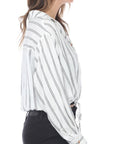 Celeste Stripe Crop Shirt