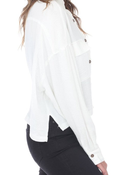 Lumi Long Sleeve Button-Up Blouse