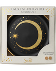 Jewelry Dish & Stud Earri Crescent/Black