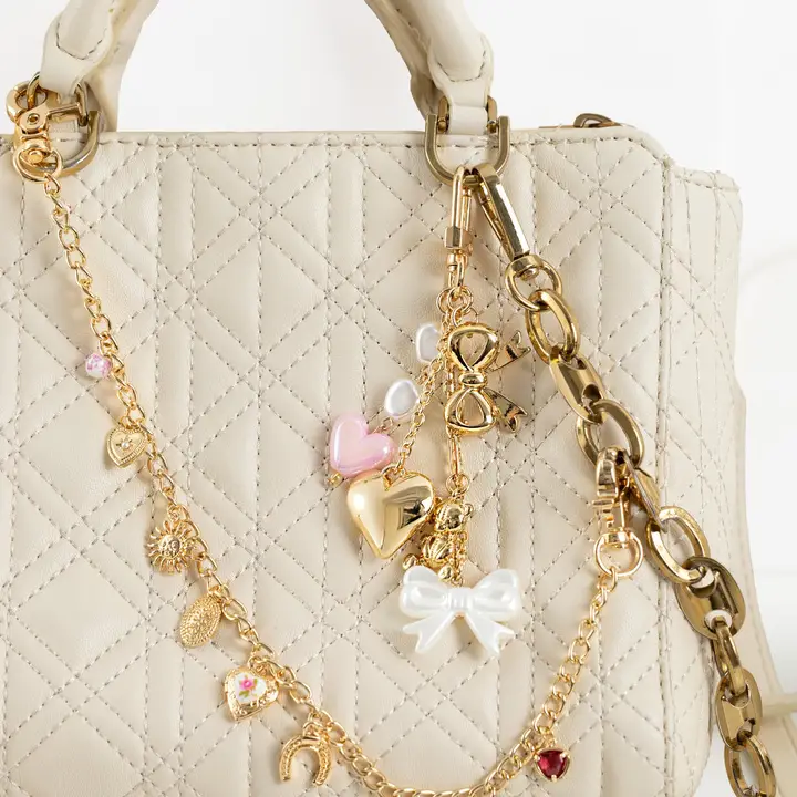 Puff Heart Bear Bag Charm