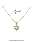 Heart Birthstone Necklace April