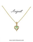 Heart Birthstone Necklace August